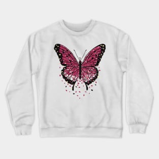 Monarch Butterfly Autumn Leaves Viva Magenta by Tobe Fonseca Crewneck Sweatshirt